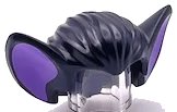 LEGO part Minifigure, Hair Bat Ears with Medium Lavender Inner Ear Pattern (BAM) 10301pb06