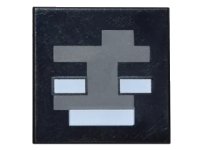 LEGO part Tile, Modified 2 x 2 Inverted with Pixelated Dark Bluish Gray and White Pattern (Minecraft Wither Face) 11203pb025