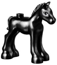 LEGO part Horse, Friends, Foal with Dark Bluish Gray and White Eyes with 2 Eyelashes Pattern 11241pb03