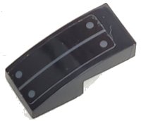 LEGO part Schräge, gewölbt 2 x 1 x 2/3 mit dunkelblaugrauer Linie und Nieten-Muster (Aufkleber) - Set 70916 11477pb185