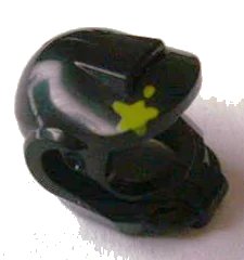 LEGO onderdeel Minifigure, Headgear Helmet Elaborate with Lime Paint Spot Pattern (12899pb01)