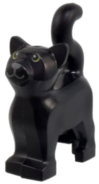 LEGO part Cat, Standing with Lime Eyes and Dark Bluish Gray Nose and Mouth Pattern (Thackery Binx) 13786pb10