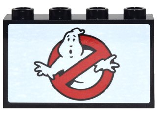 LEGO onderdeel Panel 1 x 4 x 2 with Side Supports - Hollow Studs with Ghostbusters Logo Pattern (Sticker) - Set 71242 (14718pb007)