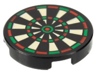 LEGO part Tile, Round 2 x 2 with Bottom Stud Holder with Dart Board Pattern 14769pb024
