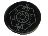 LEGO onderdeel Tile, Round 2 x 2 with Bottom Stud Holder with SW Hexagon with Circles Pattern (Sticker) - Set 75101 14769pb125