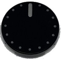 LEGO part Tile, Round 2 x 2 with Bottom Stud Holder with Knob / Dial Pattern 14769pb340