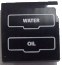 LEGO part Slope, Curved 2 x 2 x 2/3 with 'WATER' and 'OIL' with White Outline Pattern (Sticker) - Set 60052 15068pb007