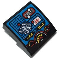 LEGO part Schräge, Curved 2 x 2 x 2/3 with Control Panel, Screen with Vehicle, Switches and Gauges Pattern (Sticker) - Set 70917 15068pb347