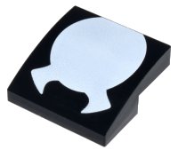 LEGO onderdeel Slope, Curved 2 x 2 x 2/3 with White Oval Shape with Points Pattern 15068pb440