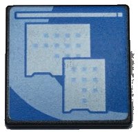 LEGO onderdeel Road Sign 2 x 2 Square with Open O Clip with Light Blue Curved Center Stripe and Small Squares Pattern (Computer Screen) 15210pb059