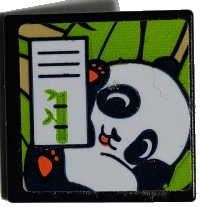 LEGO part Road Sign 2 x 2 Square with Open O Clip with Baby Panda Pattern (Sticker) - Set 41422 15210pb130