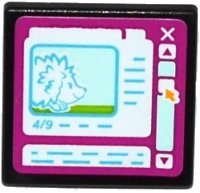 LEGO onderdeel Road Sign 2 x 2 Square with Open O Clip with Hedgehog on Computer Screen Pattern (Sticker) - Set 41085 15210pb134