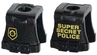 LEGO onderdeel Minifigure Vest Body Armor with Minifigure Head Badge and 'SUPER SECRET POLICE' Pattern (15423pb01)
