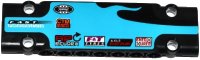 LEGO part Technic, Panel Plate 3 x 11 x 1 with Sponsor Logos on Medium Azure Flame Pattern Model Left Side (Sticker) - Set 42050 15458pb003L