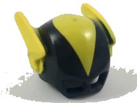 LEGO onderdeel Minifigure, Headgear Mask Black Vulcan with Yellow Middle and Wings Pattern 15554pb02