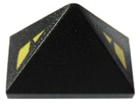 LEGO part Pente 45 2 x 1 Triple avec Socle Tenon Inférieur avec Motif Yeux Jaunes Triangulaires 15571pb01