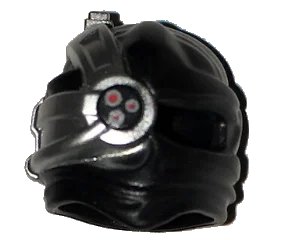 LEGO onderdeel Minifigure, Headgear Ninjago Wrap with Silver Cyborg Eyepiece with One Red Dot on Bottom with Silver Outline Pattern (15616pb02)