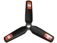 LEGO part Propeller 3 Blade 9 Diameter with Center Recessed with Orange and White Stripes Pattern (Stickers) - Set 42117 15790pb03