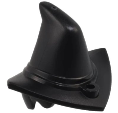 LEGO onderdeel Minifigure, Hair Combo, Hair and Witch Hat, Hole for Pin in Front (1706)