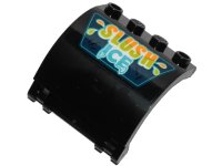 LEGO onderdeel Panel 3 x 4 x 3 Curved with Double Clip Hinge with 'SLUSH ICE' Pattern (Sticker) - Set 40336 18910pb001