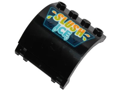 LEGO onderdeel Panel 3 x 4 x 3 Curved with Double Clip Hinge with 'SLUSH ICE' Pattern (Sticker) - Set 40336 (18910pb001)