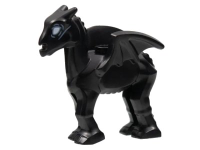LEGO onderdeel Horse, Skeletal Baby with White Eyes Pattern (HP Thestral) (1935pb01)