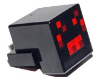 LEGO part Creature Head Pixelated with Red and Dark Red Face Pattern (Minecraft Spider) 19727pb001