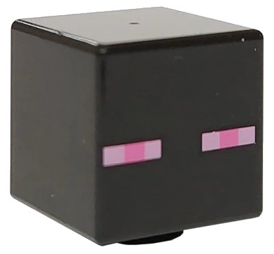 LEGO onderdeel Minifigure, Head, Modified Cube with Pixelated Dark Pink and Bright Pink Eyes Pattern (Minecraft Enderman) (19729pb006)