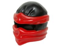 LEGO part Minifigure, Headgear Ninjago Wrap Type 2 with Molded Red Wraps and Knot Pattern 19857pb01