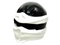 LEGO part Figurine, Couvre-chef Ninjago Type Wrap 2 avec Wraps Blancs Moulés et Motif Nœud 19857pb03