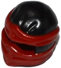 LEGO onderdeel Minifigure, Headgear Ninjago Wrap Type 2 with Molded Dark Red Wraps and Knot Pattern 19857pb07