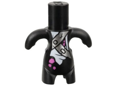 LEGO onderdeel Body, Dreamzzz Creature / Dreamling with Silver Straps, Magenta Spots, and Torn White Skirt Pattern (1993pb03)