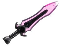 LEGO part Minifigur, Waffe Schwert mit Noppe mit geformtem trans-dunklem rosa Klinga-Muster 1996pb02
