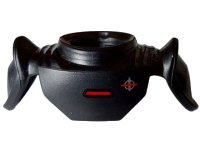 LEGO part Minifigure Armor Shoulder Pads Pointed with Short Neck Protection and Clip on Back with Red Line and SW Grand Inquisitor Symbol Pattern 2017pb01