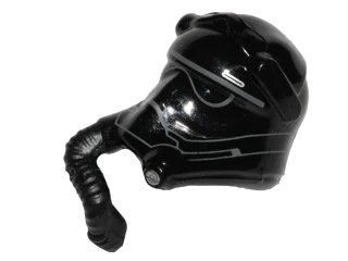 LEGO onderdeel Minifigure, Headgear Helmet with Respiratory Pipe and SW Ep. 7 TIE Fighter Pilot First Order with Two White Lines Pattern (21557pb01)