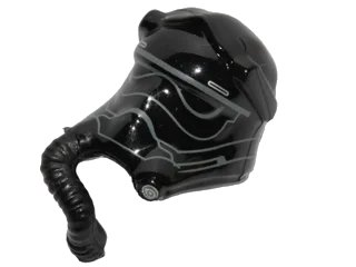 LEGO onderdeel Minifigure, Headgear Helmet with Respiratory Pipe and SW Ep. 8 TIE Fighter Pilot First Order with Three White Lines Pattern (21557pb03)