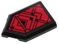 LEGO part Tile, Modified 2 x 3 Pentagonal with Red SW Sith Ornament Pattern (Sticker) - Set 75251 22385pb174
