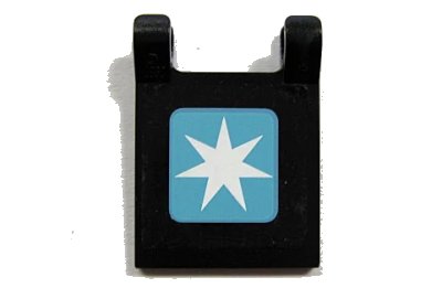 LEGO onderdeel Flag 2 x 2 Square with Maersk Star Logo Pattern (Sticker) - Set 10219 (2335pb073)