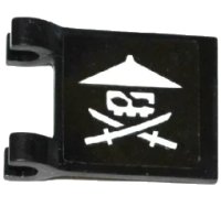 LEGO onderdeel Flag 2 x 2 Square with White Ninja Skull with Crossed Swords Pattern Model Left Side (Sticker) - Set 70604 2335pb154L