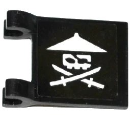 LEGO onderdeel Flag 2 x 2 Square with White Ninja Skull with Crossed Swords Pattern Model Left Side (Sticker) - Set 70604 (2335pb154L)