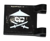 LEGO part Flag 2 x 2 Square with White Ninja Skull with Crossed Swords Pattern Model Right Side (Sticker) - Set 70604 2335pb154R