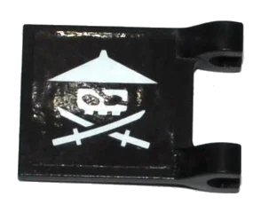 LEGO onderdeel Flag 2 x 2 Square with White Ninja Skull with Crossed Swords Pattern Model Right Side (Sticker) - Set 70604 (2335pb154R)