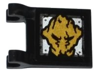 LEGO part Flagge 2 x 2 Quadrat mit goldenem Ninjago Erd-Emblem Muster auf beiden Seiten (Aufkleber) - Set 70733 2335pb160