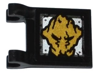 LEGO onderdeel Vlag 2 x 2 Vierkant met Goud Ninjago Aarde Embleem Patroon aan Beide Zijden (Stickers) - Set 70733 (2335pb160)