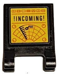 LEGO onderdeel Flag 2 x 2 Square with '!INCOMING!' on Radar Screen Pattern (Sticker) - Set 76034 (2335pb183)