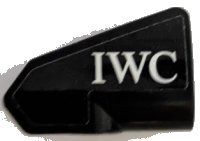 LEGO part Technic, Panel Fairing # 8 Very Small Smooth Short, Side B with White 'IWC' Pattern (Sticker) - Set 42165 2389pb005