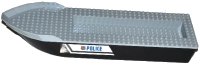 LEGO part Boat, Hull Unitary 41 x 12 x 5 with Light Bluish Gray Top with 'POLICE' and Copper Badge Pattern on Both Sides (Stickers) - Set 60129 23997c01pb01