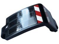 LEGO part Technic, Panel Curved 3 x 5 x 3 avec Motif Rayures de Danger Rouge et Blanc et '2T' Gris Bleuté Côté Droit du Modèle (Autocollant) - Set 42108 24116pb016R