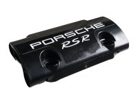 LEGO part Technic, Panel Curved 7 x 3 with 2 Pin Holes through Panel Surface with White 'PORSCHE' and 'RSR' on Black Background Pattern (Sticker) - Set 42096 24119pb006
