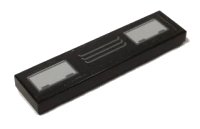 LEGO part Tile 1 x 4 with Gray Grille and Rectangles Pattern (Sticker) - Set 5973 2431pb0150